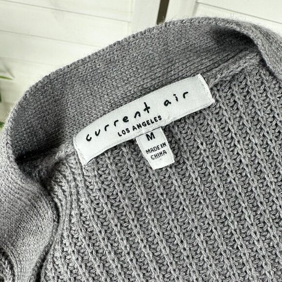 Current Air‎ Gray Faux Twinset Knit Vest Cardigan Overlay Sweater Hi-Low Size M - Picture 6 of 8